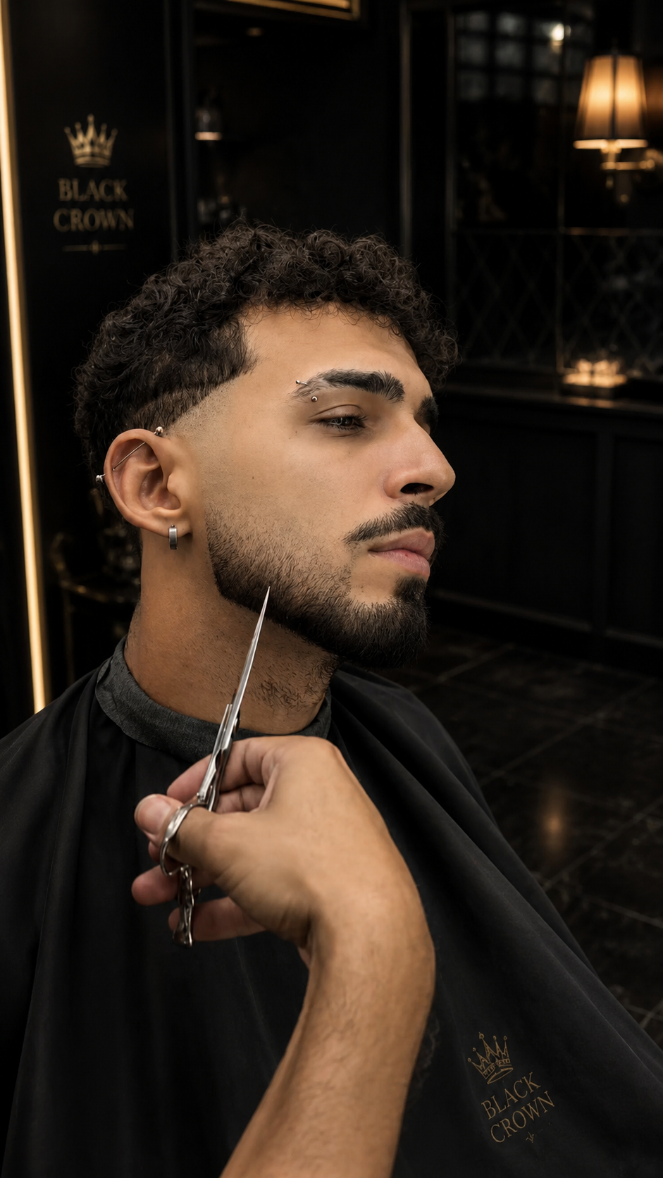 Servicio premium con corte y barba en barbería
